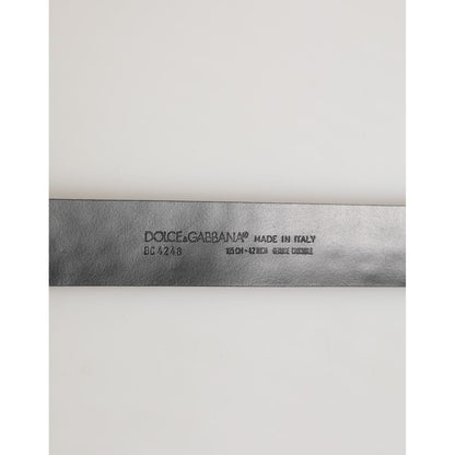 Dolce & Gabbana Black Exotic Leather DG Logo Buckle Belt