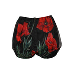 Dolce & Gabbana Black Floral High Waist Women Hot Pants Shorts