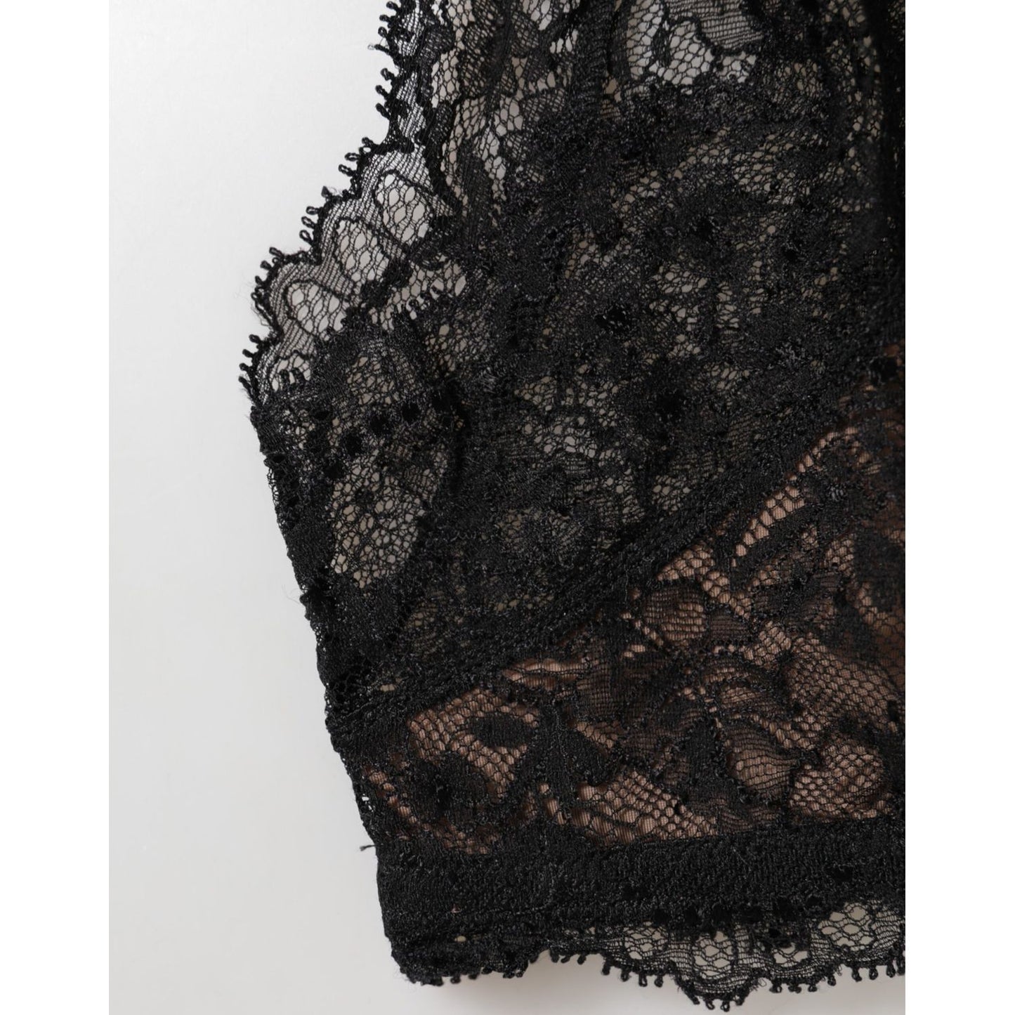 Dolce & Gabbana Black Floral Lace Mesh High Brief Panty Underwear