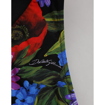 Dolce & Gabbana Black Floral Print High Waist Panty Underwear