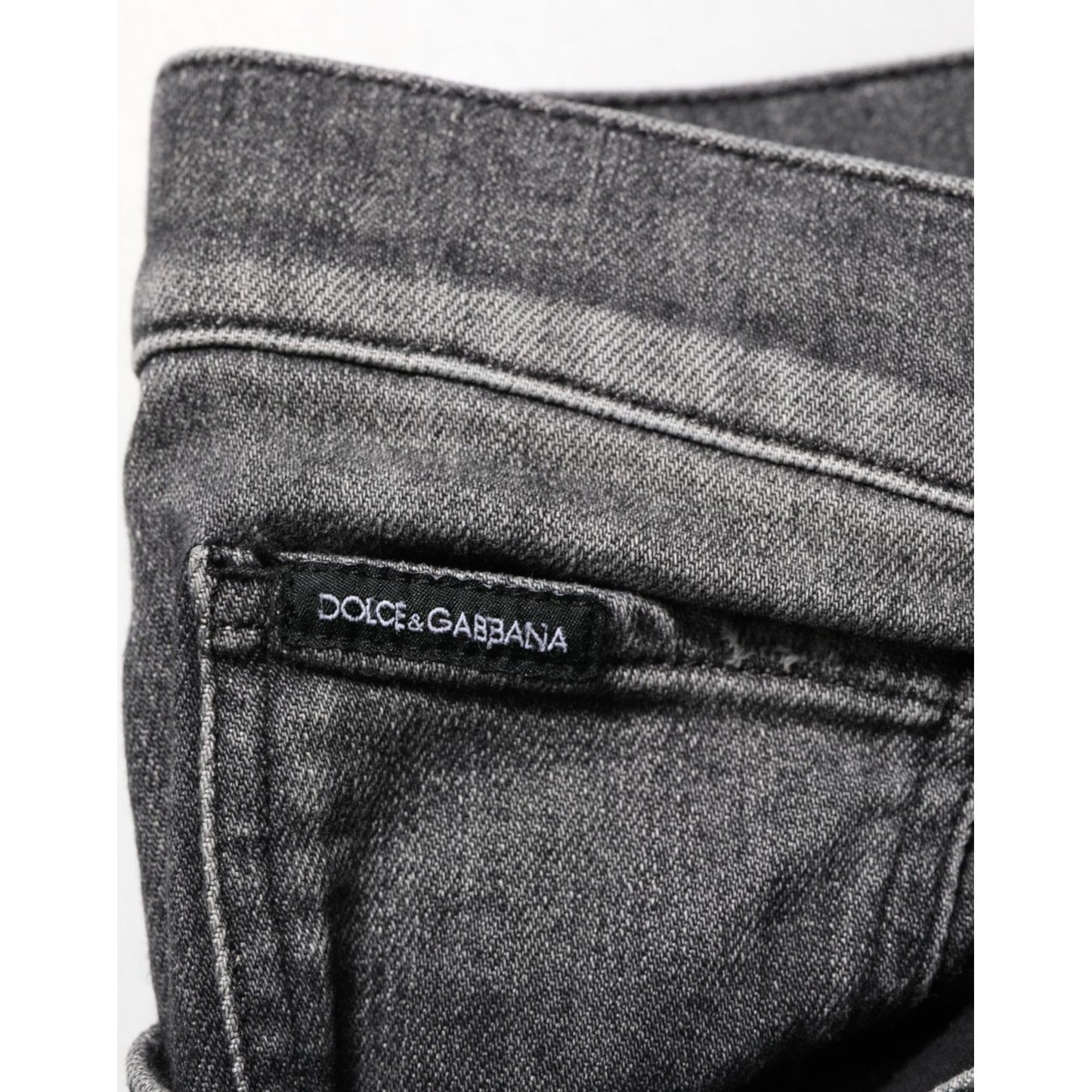 Dolce & Gabbana Black Gray Wash Slim Fit Straight Leg Denim Jeans
