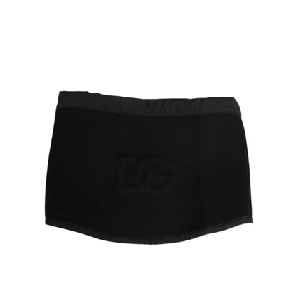 Dolce & Gabbana Black Lace Stole Knitted DG Logo Men One Size Scarf