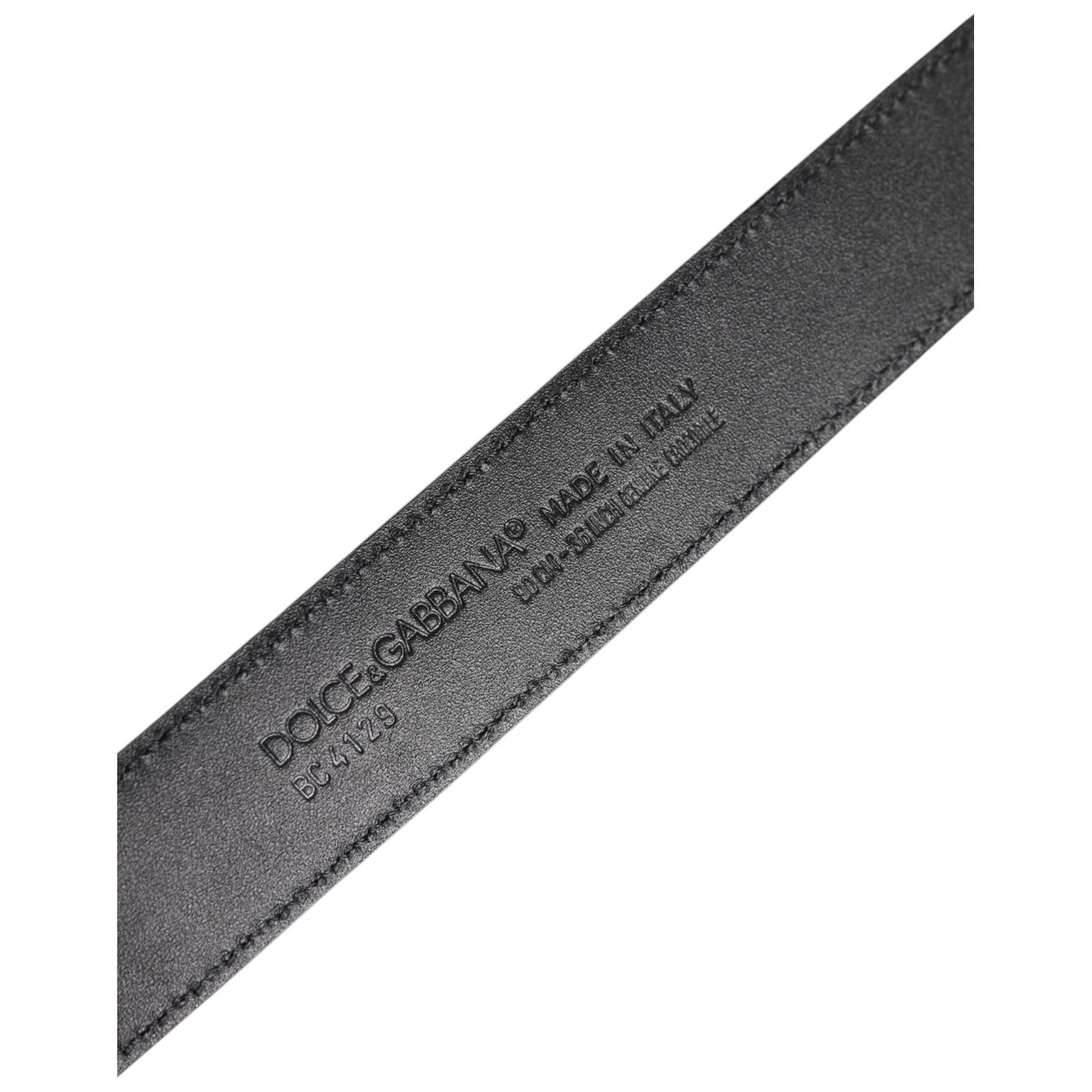 Dolce & Gabbana Black Leather Classic Metal DG Buckle Belt