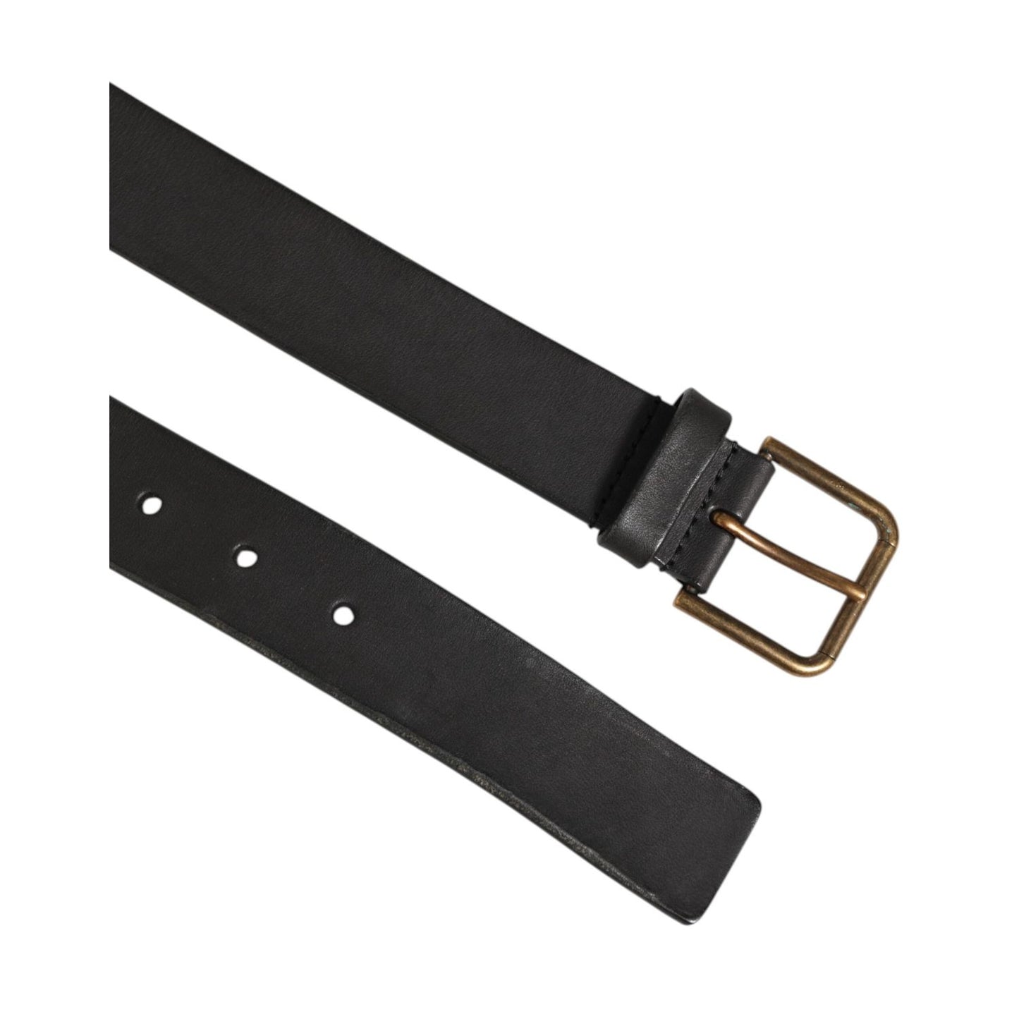 Dolce & Gabbana Black Leather Metal Buckle Classic Men Belt