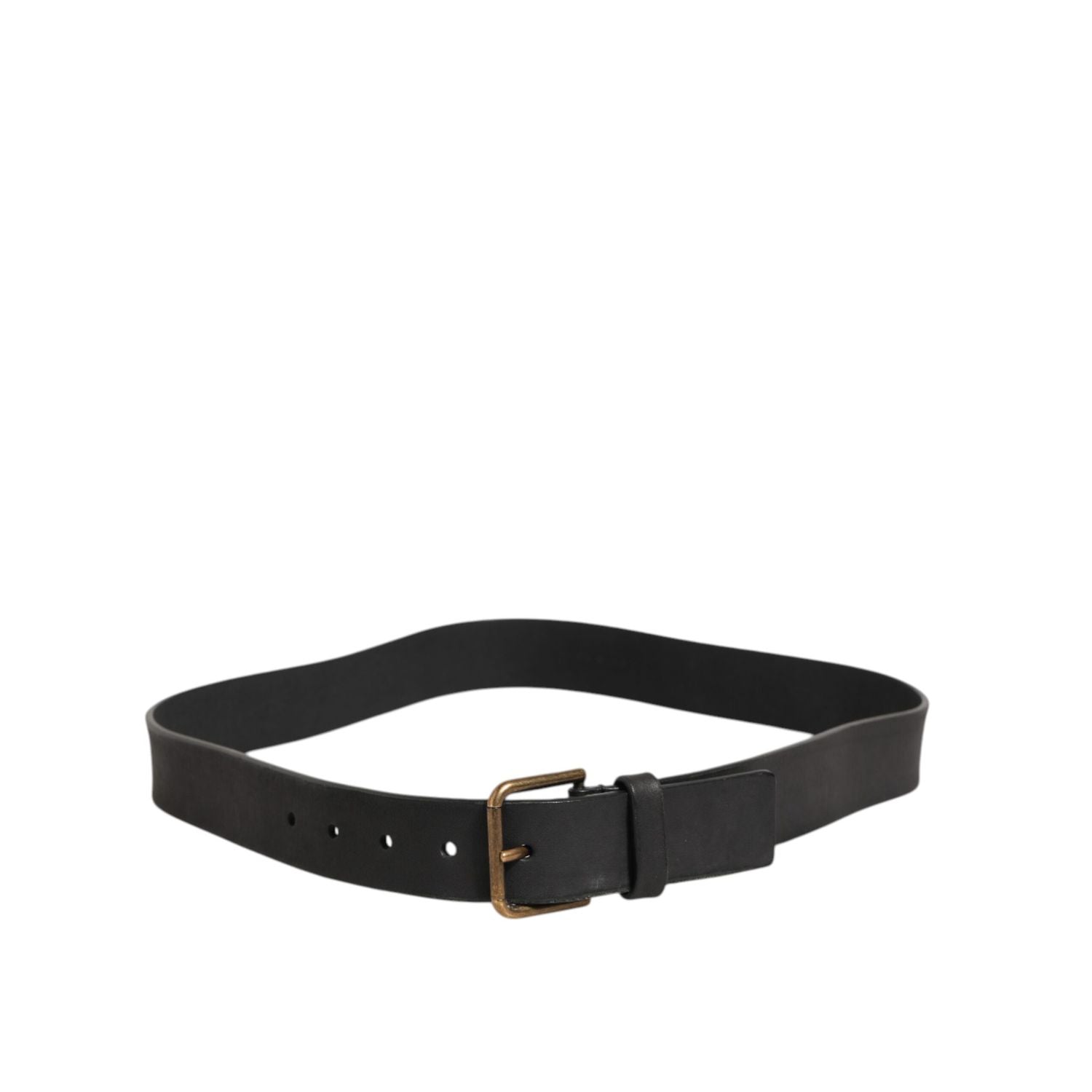 Dolce & Gabbana Black Leather Metal Buckle Classic Men Belt