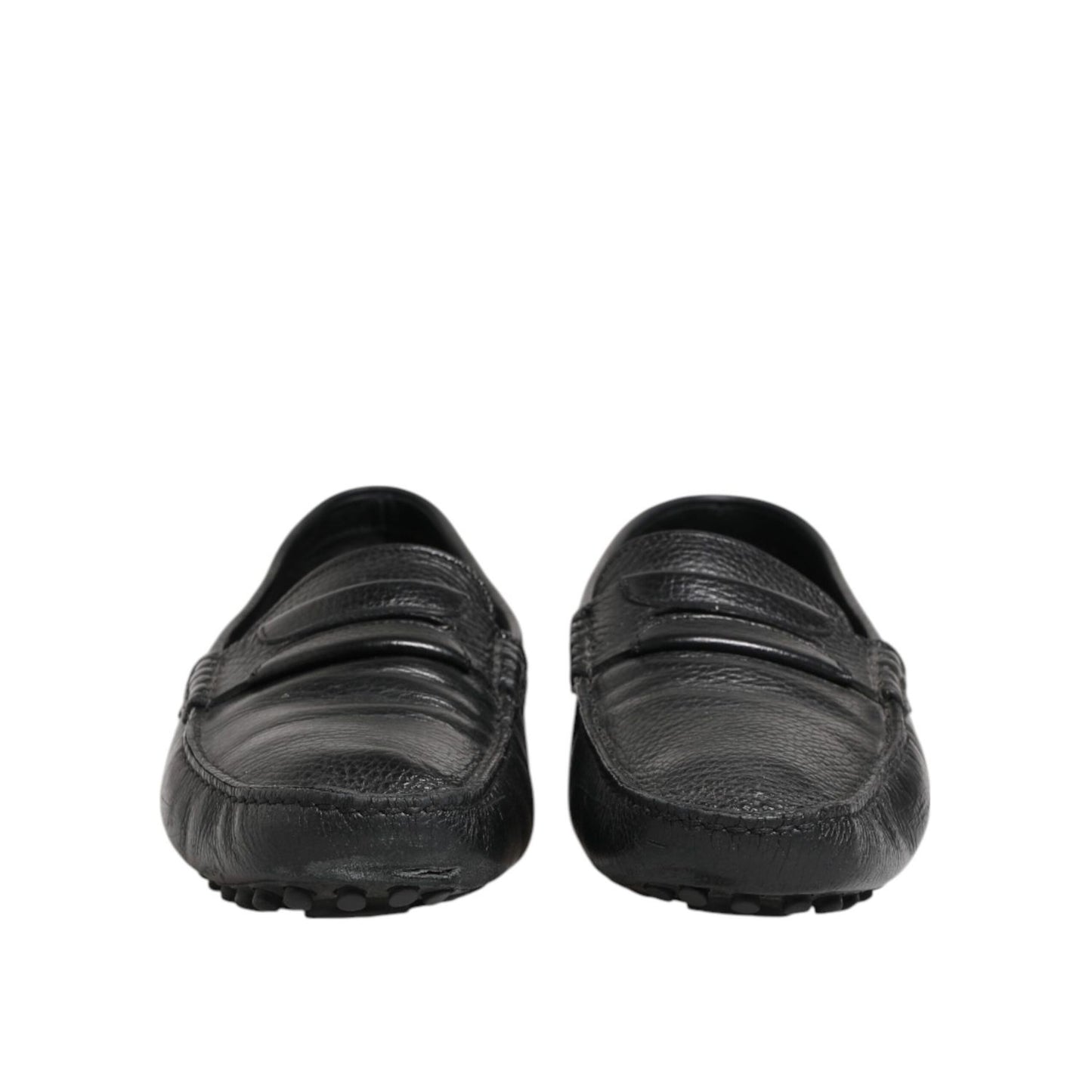 Dolce & Gabbana Black Leather Slip On Mocassin Loafer Shoes