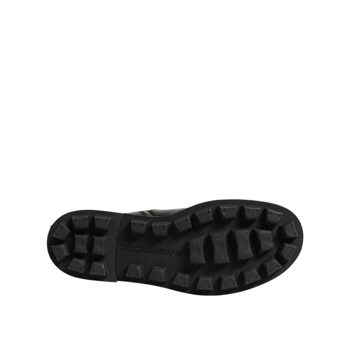 Dolce & Gabbana Black Logo Plaque Mid Calf Biker Boots Shoes