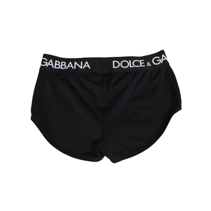 Dolce & Gabbana Black Nylon Logo Waistband Shorts Underwear