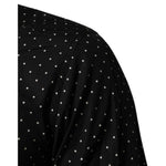 Dolce & Gabbana Black Polka Dot Cotton GOLD Men Formal Dress Shirt close-up showing elegant polka dot pattern on black fabric