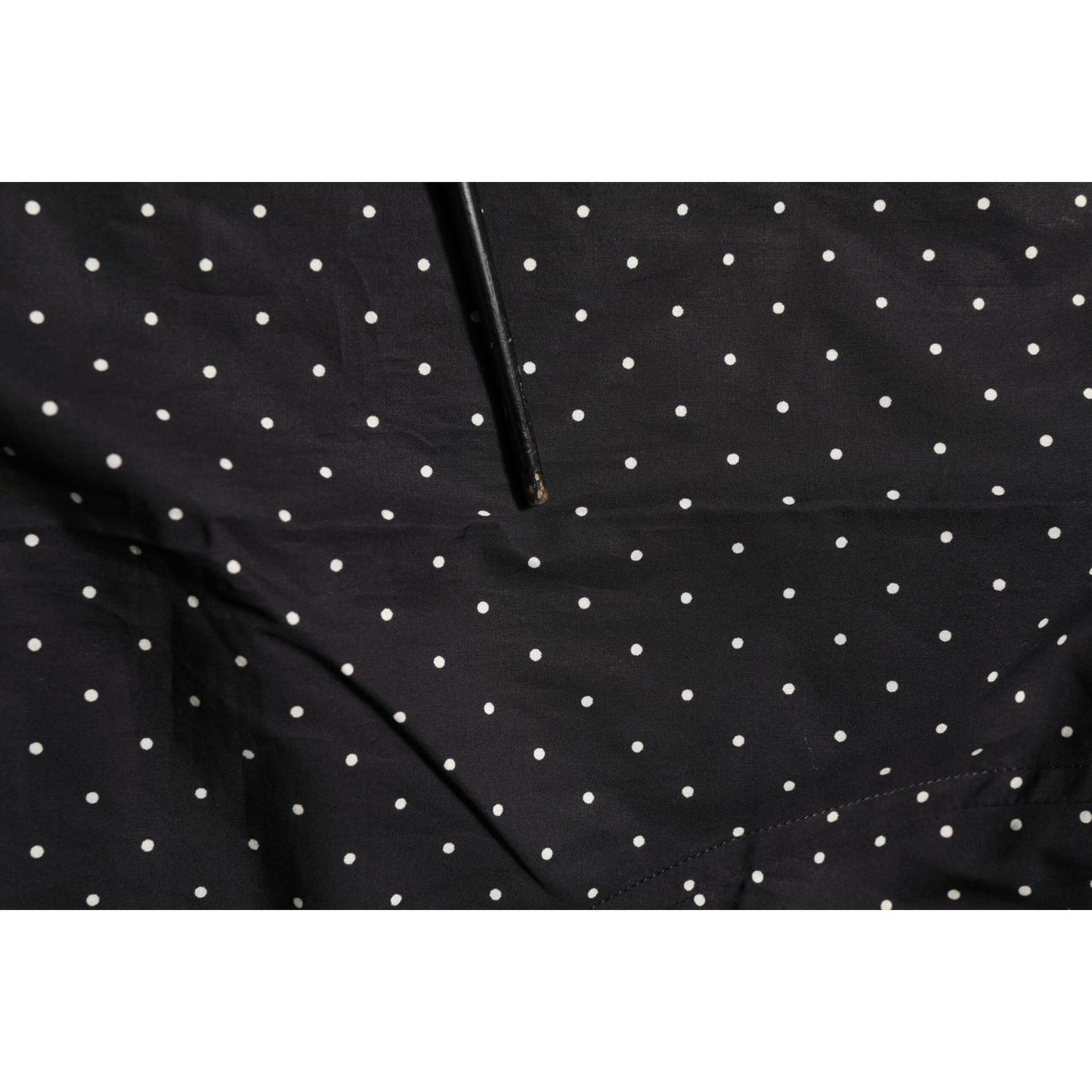 Dolce & Gabbana Black Polka Dot Cotton GOLD Men Formal Dress Shirt fabric detail