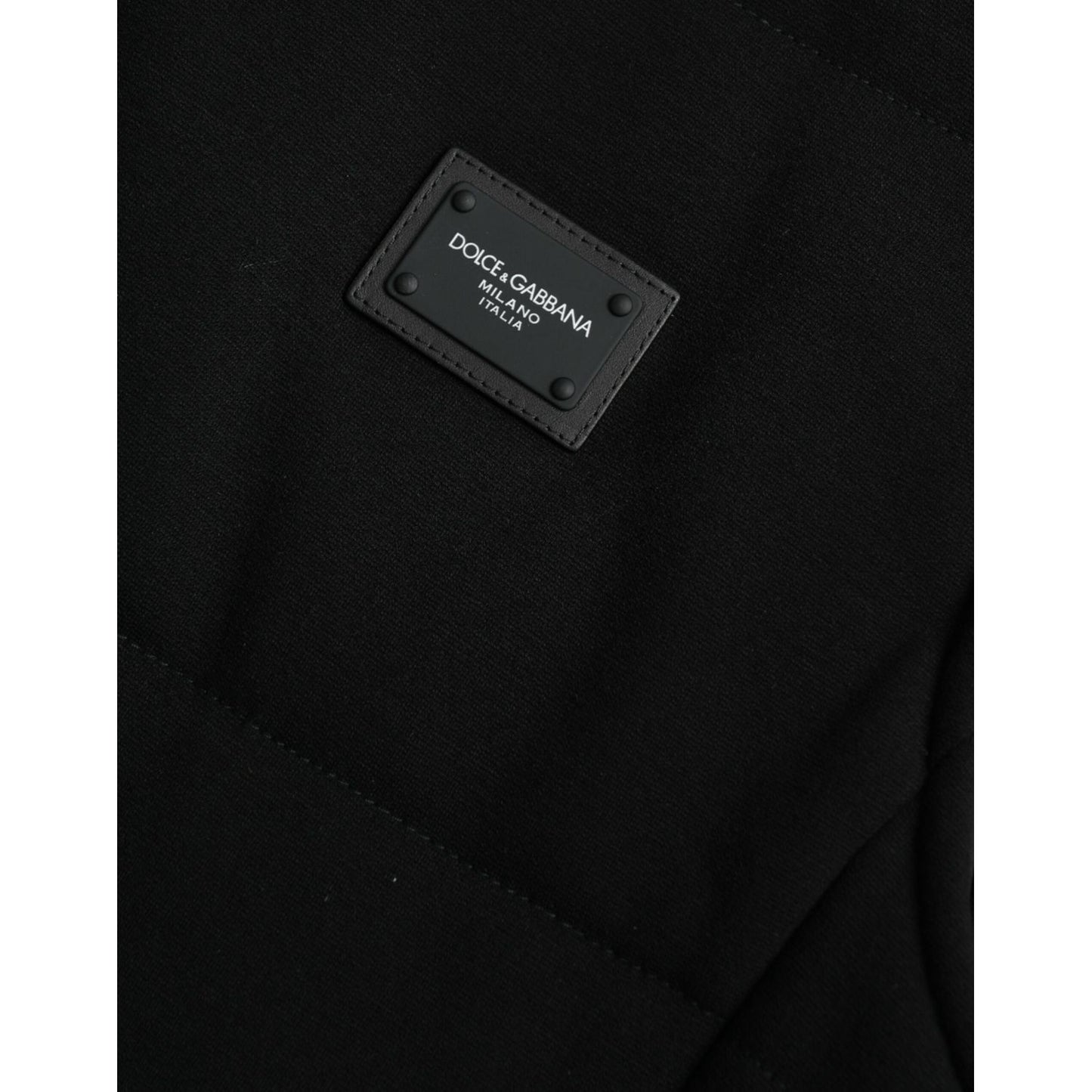 Dolce & Gabbana Black Rayon Buttoned Vest Logo Jacket