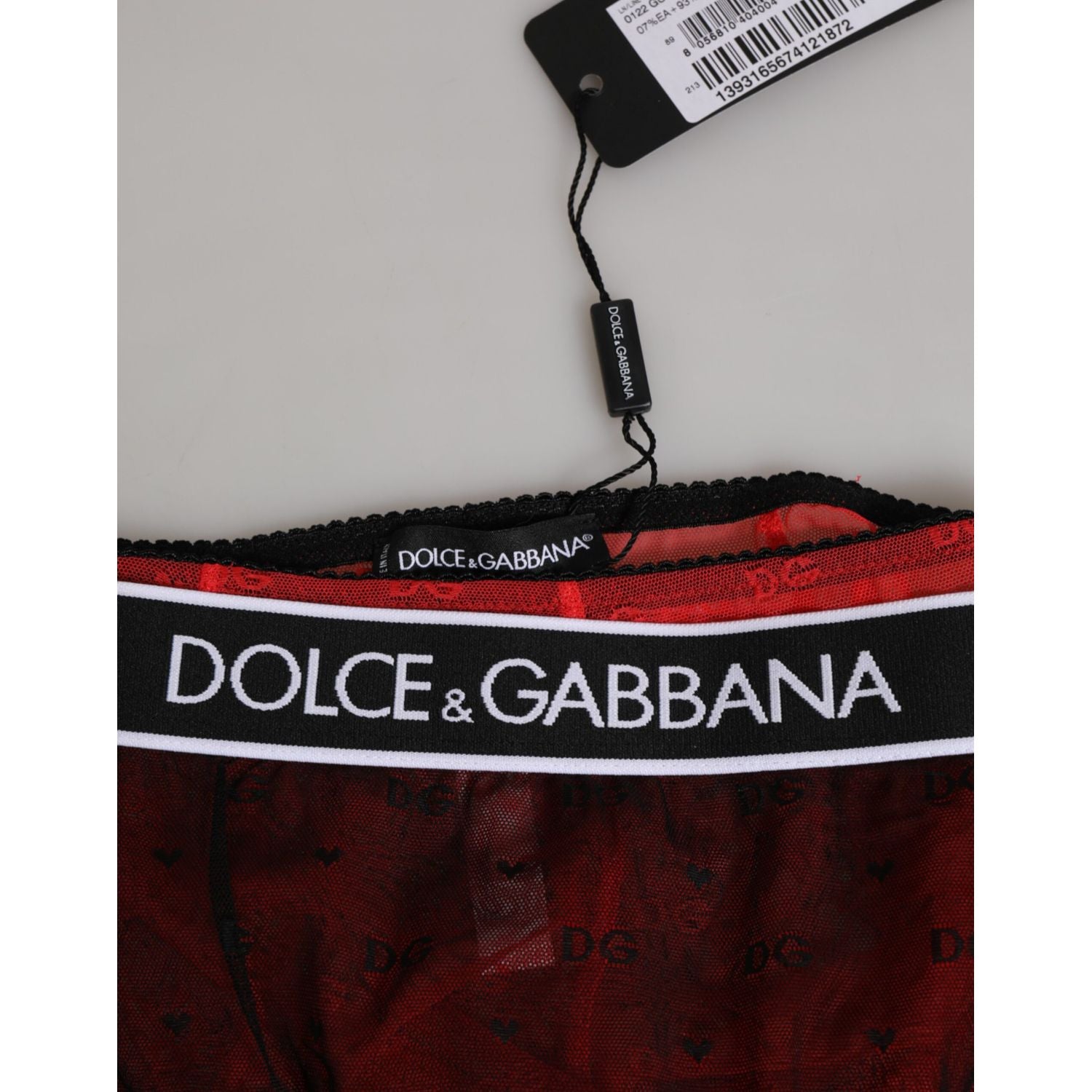 Dolce & Gabbana Black Red Nylon High Waist Girdle Underwear