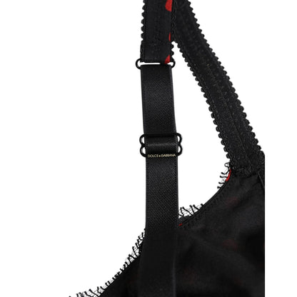 Dolce & Gabbana Black Red Polka Dot Underwired Balconette Underwear