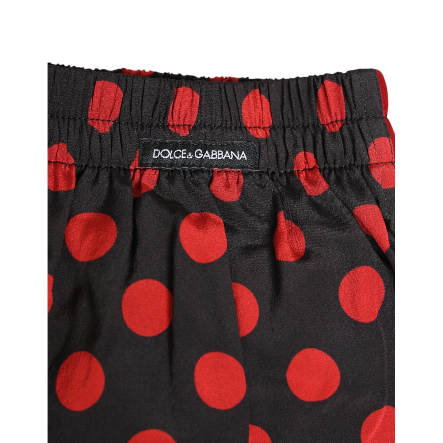 Dolce & Gabbana Black Silk Polka Dot Boxer Shorts Men Underwear