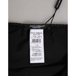 Dolce & Gabbana Black Silk Stretch High Waist Panty Underwear showing label details and logo, made in Italy.