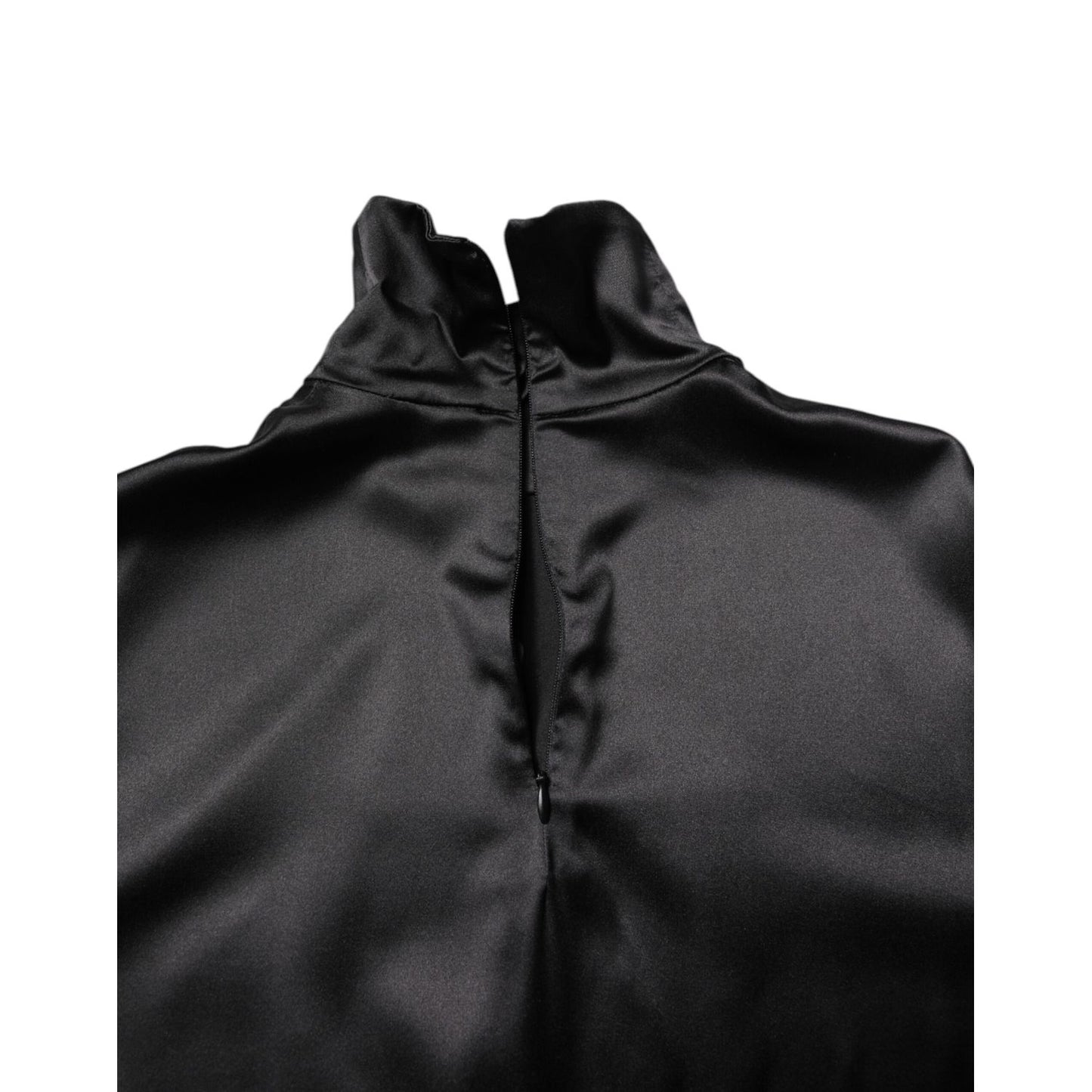 Dolce & Gabbana Black Silk Turtleneck Men Pullover Sweater