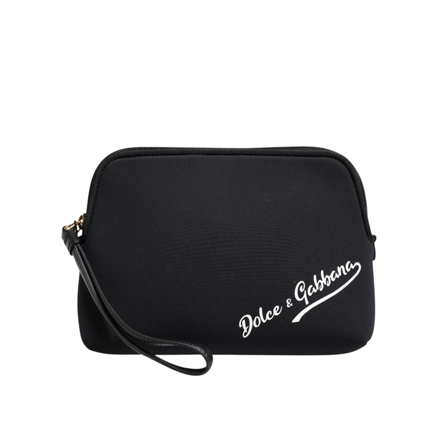Dolce & Gabbana Black Solid Nylon DG LogoPrint Clutch Zip Borse Pouch Bag