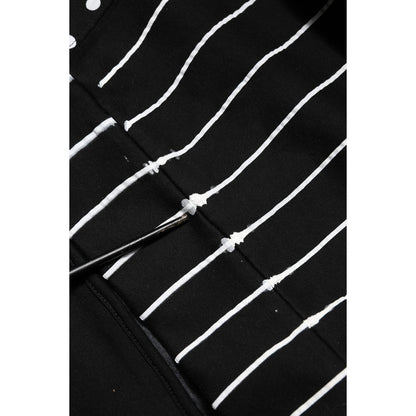 Dolce & Gabbana Black Stripes Hooded Men Sweatshirt Sweater