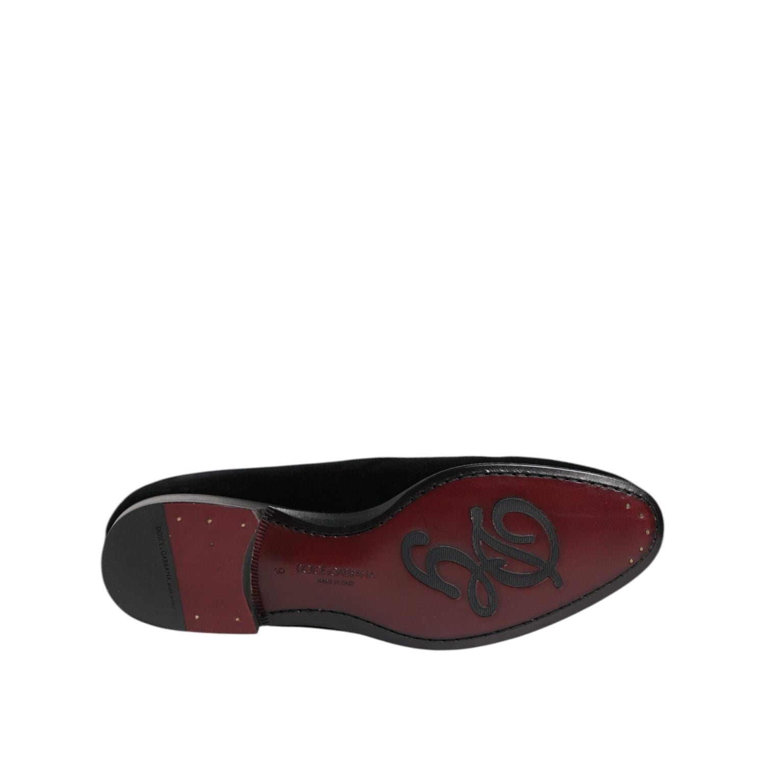 Dolce & Gabbana Black Velvet Loafers Formal Men Dress Shoes