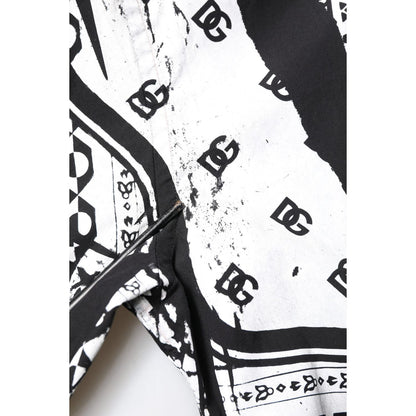 Dolce & Gabbana Black White Bandana MARTINI Casual Shirt
