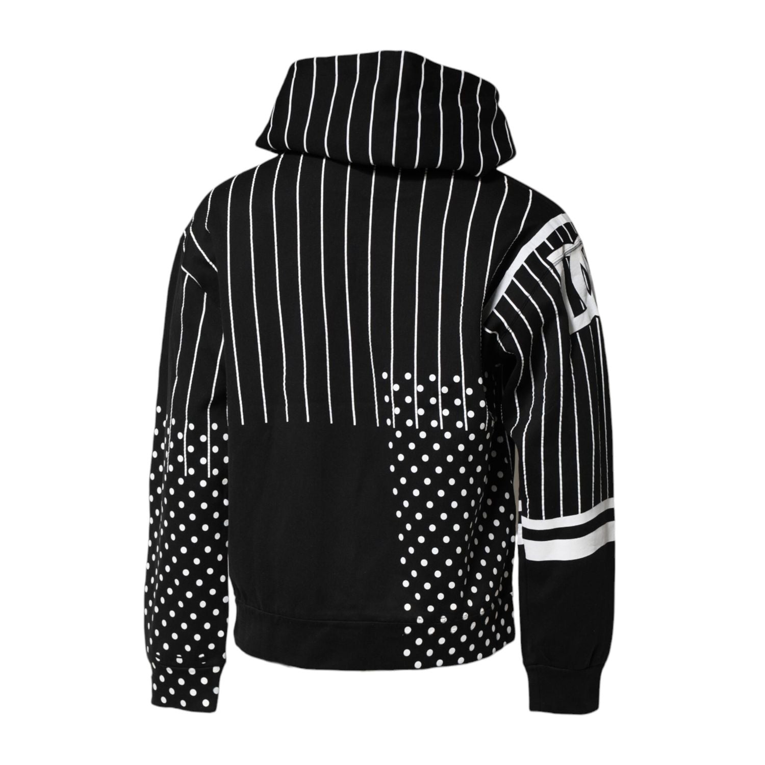 Dolce & Gabbana Black White Stripe Hooded Sweatshirt Sweater