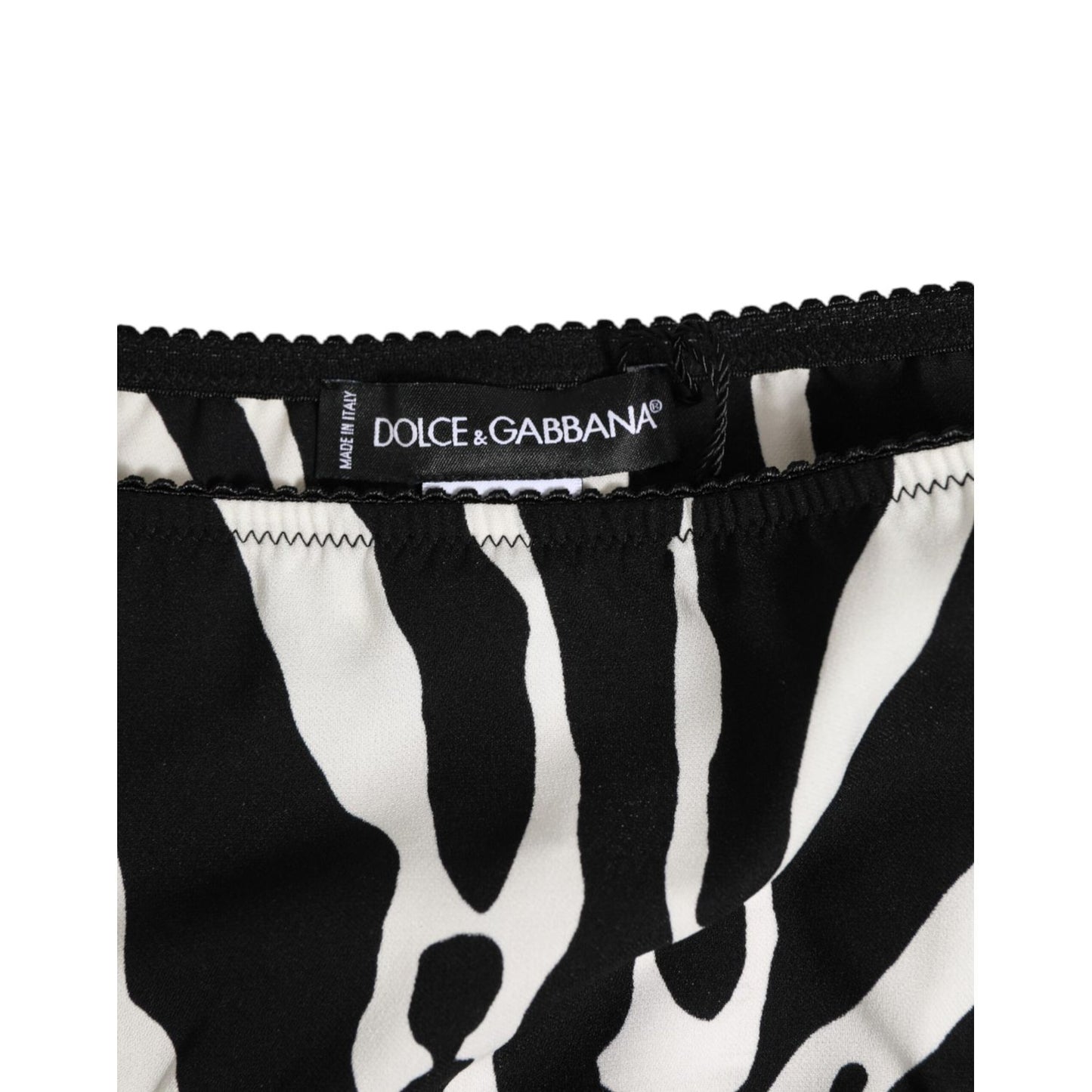 Dolce & Gabbana Black White Zebra Print Slip Briefs Underwear