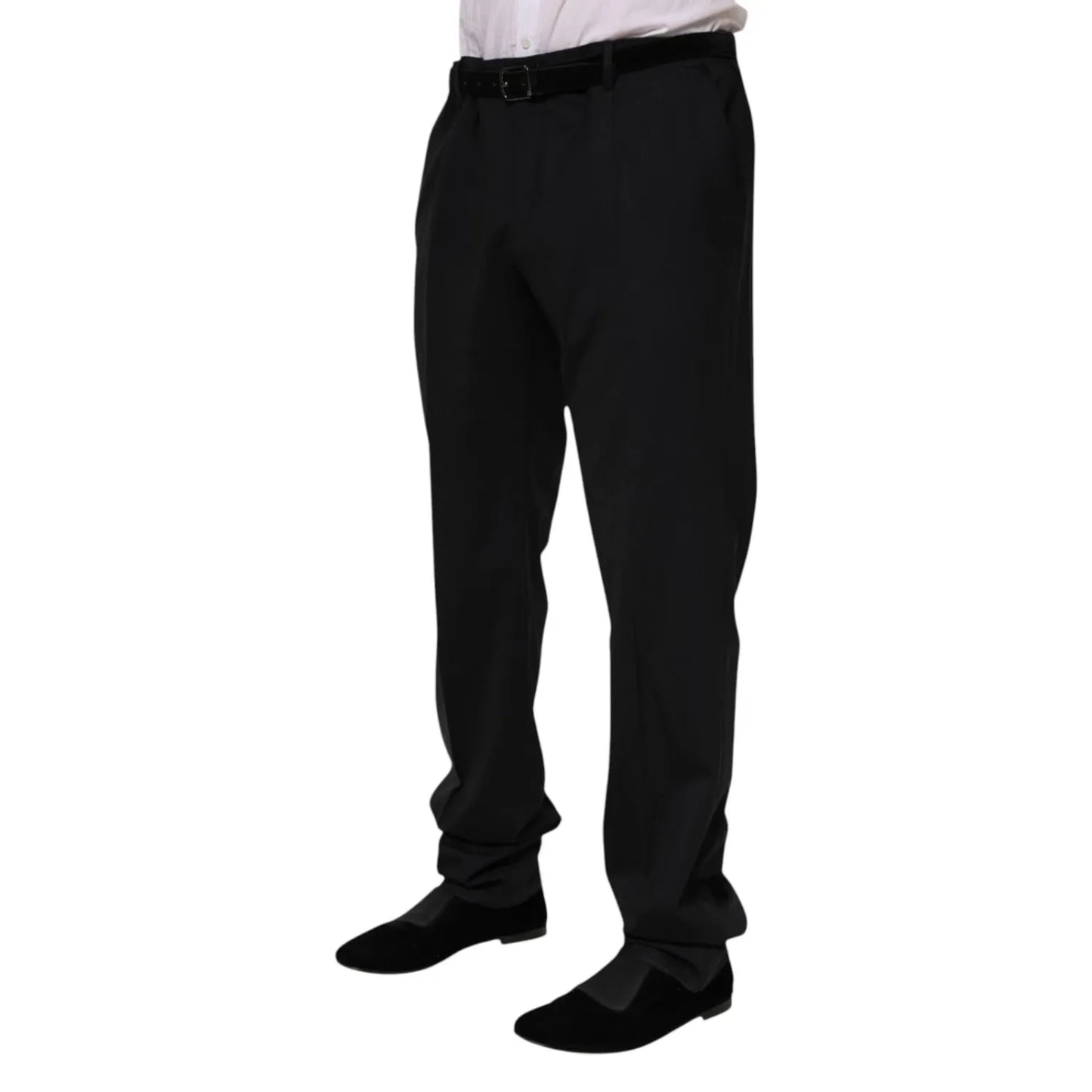 Dolce & Gabbana Black Wool Formal Dress Men Trousers Pants