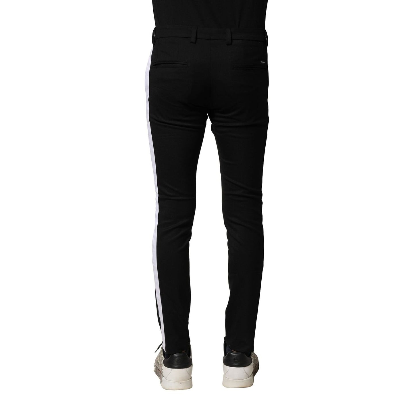 Dolce & Gabbana Black Wool Men Skinny Mid Waist Pants