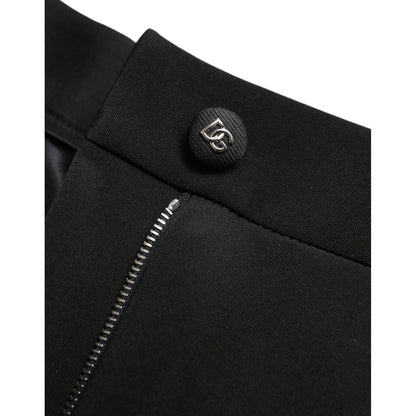 Dolce & Gabbana Black Wool Stretch High Waist Skinny Pants