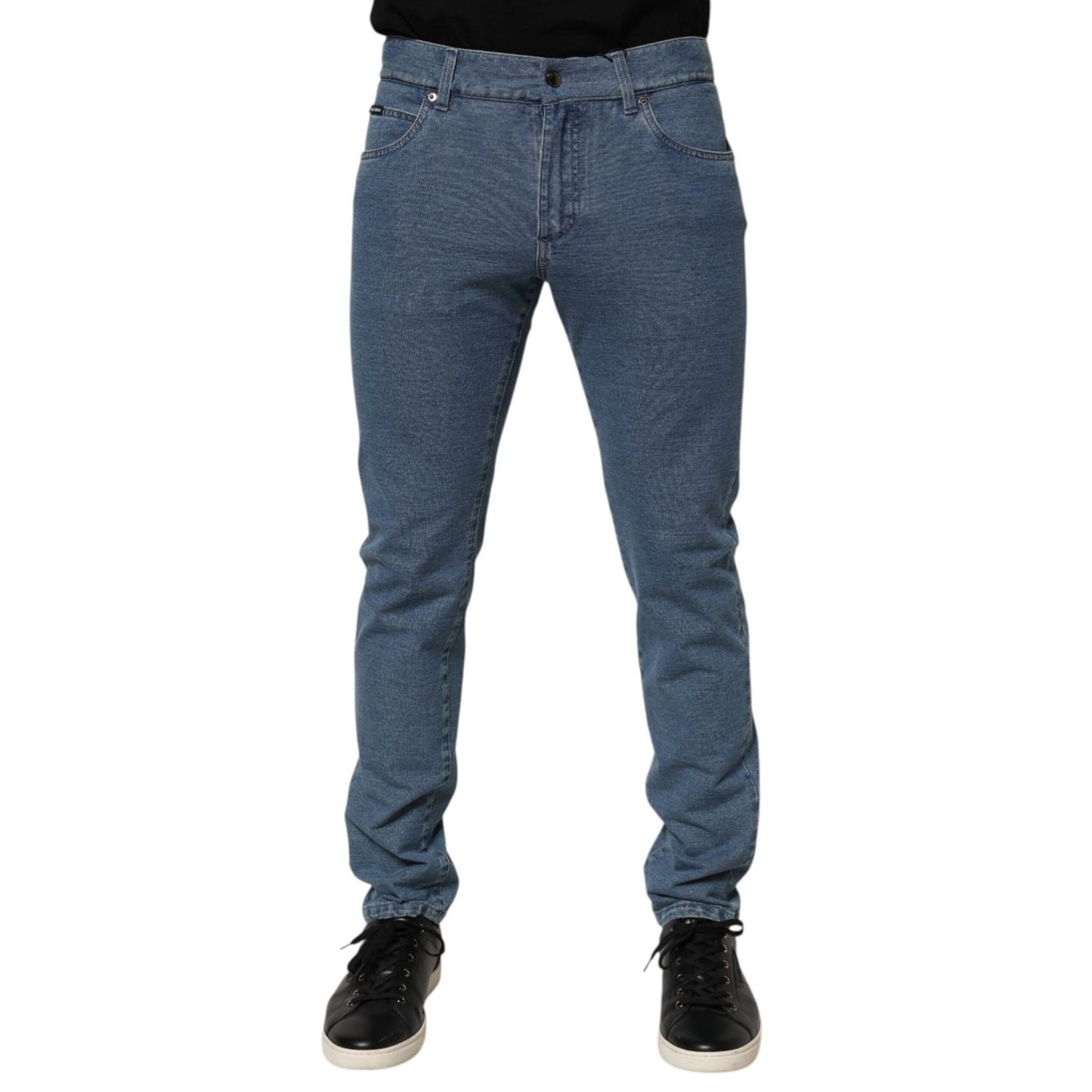 Dolce & Gabbana Blue Cotton Stretch Slim Fit Men Denim Jeans
