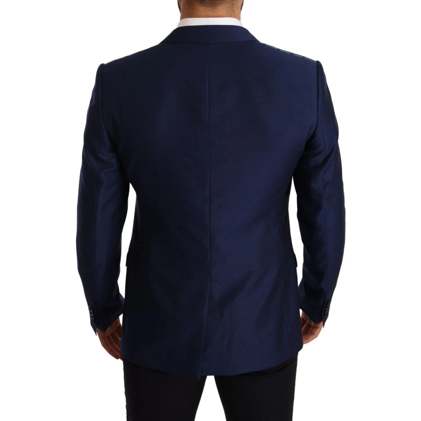 Dolce & Gabbana Blue MARTINI Wool Slim Fit Coat Blazer
