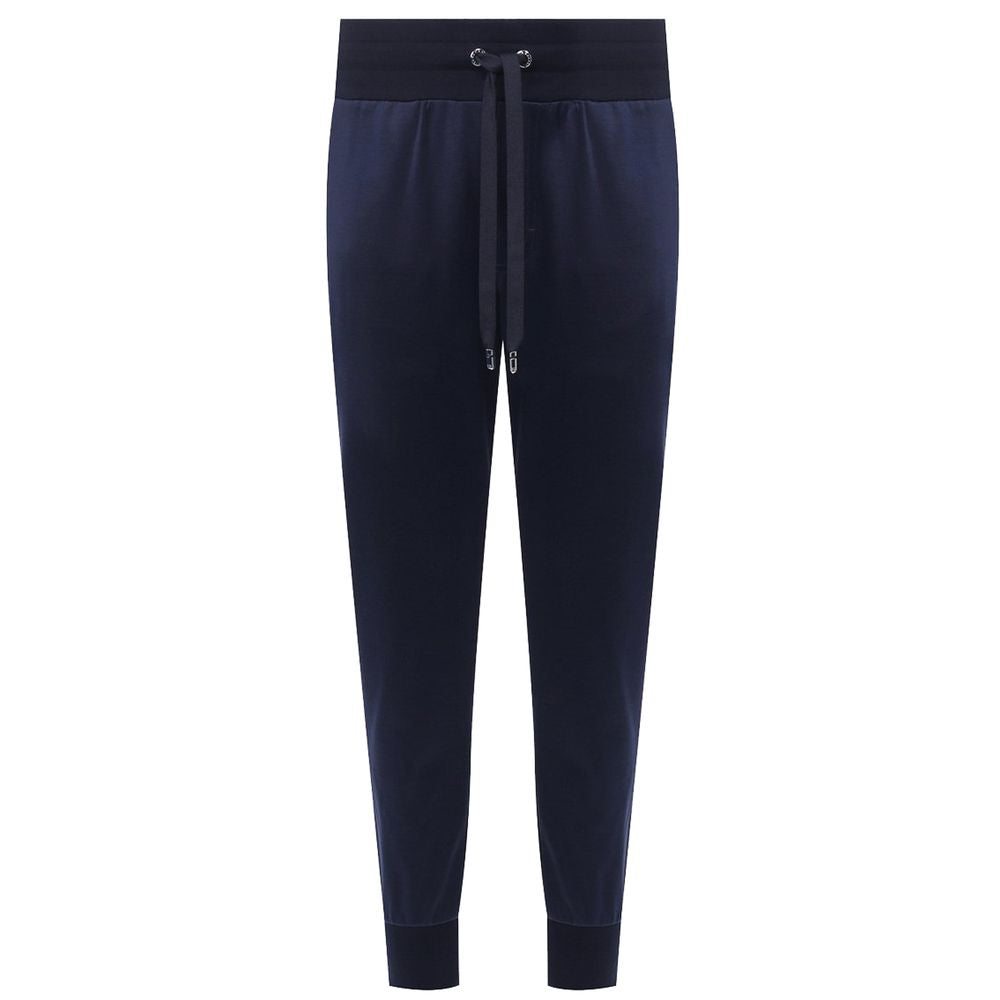 Dolce & Gabbana Blue Silk Men Trousers