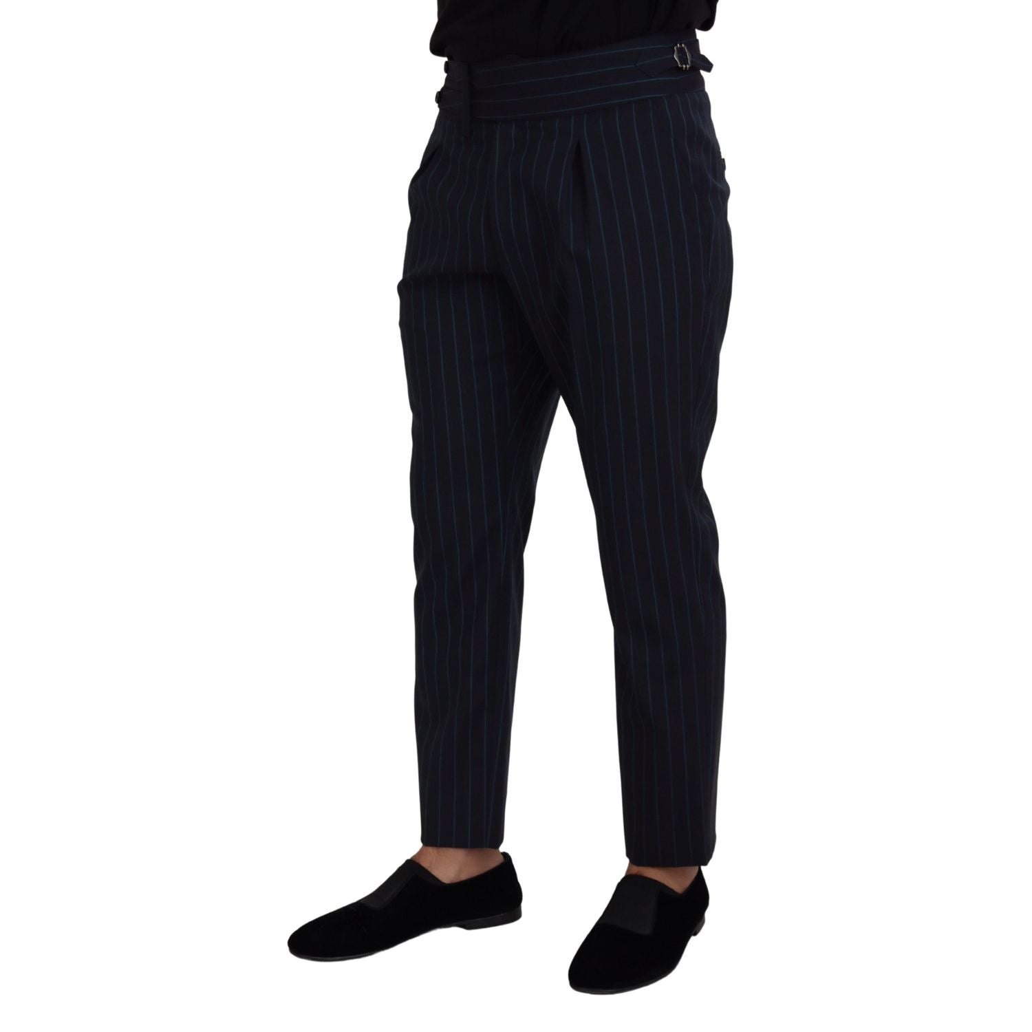 Dolce & Gabbana Blue Striped Men Formal Pants