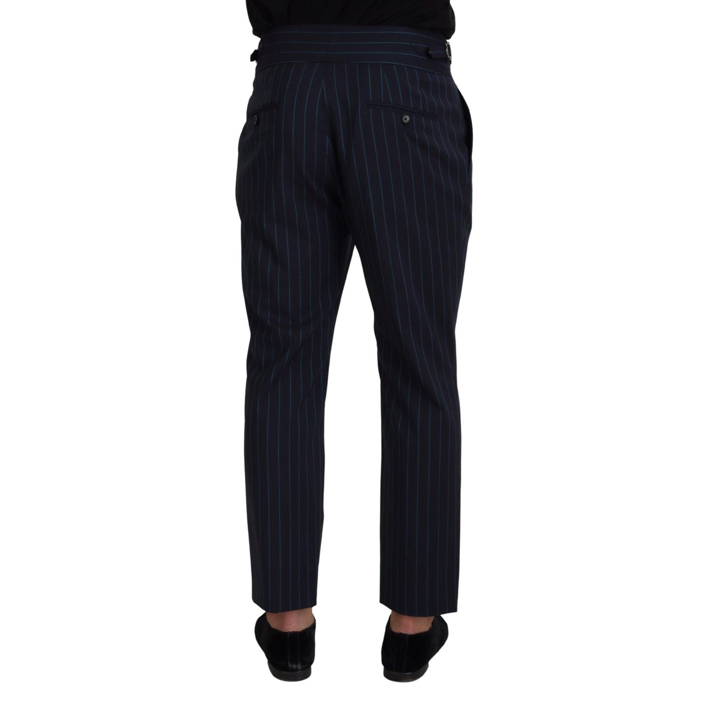 Dolce & Gabbana Blue Striped Men Formal Pants