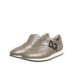 Dolce & Gabbana Brown Leather Men Low Top Sneakers Shoes