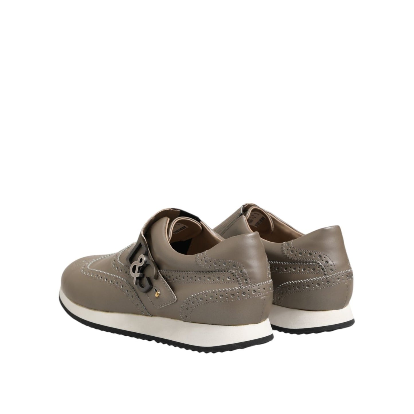 Dolce & Gabbana Brown Leather Men Low Top Sneakers Shoes