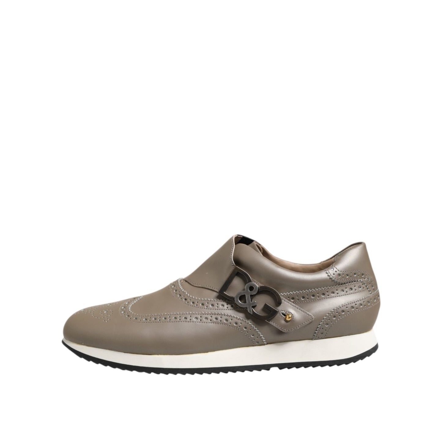 Dolce & Gabbana Brown Leather Men Low Top Sneakers Shoes