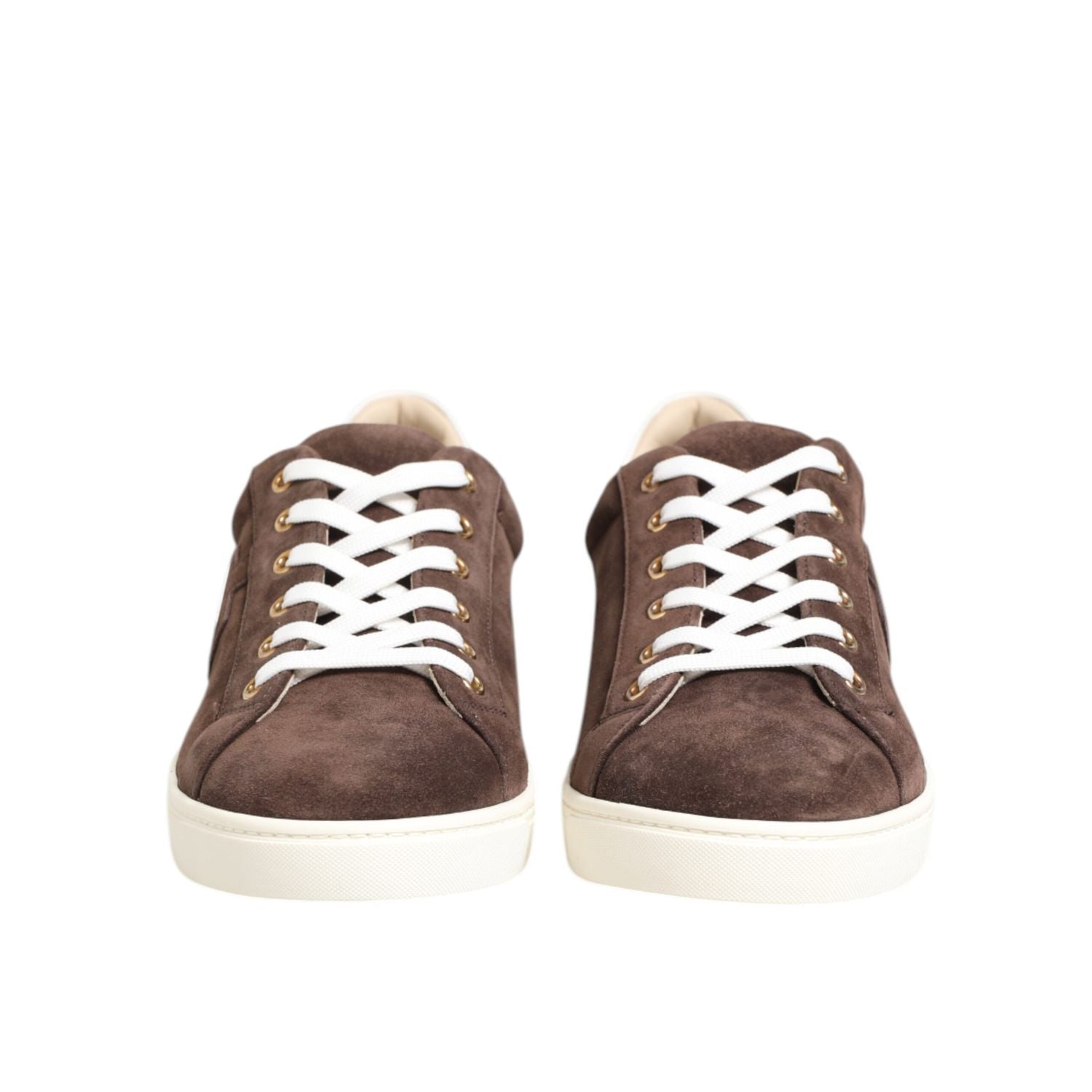 Dolce & Gabbana Brown Suede Leather Low Top Men Sneakers Shoes