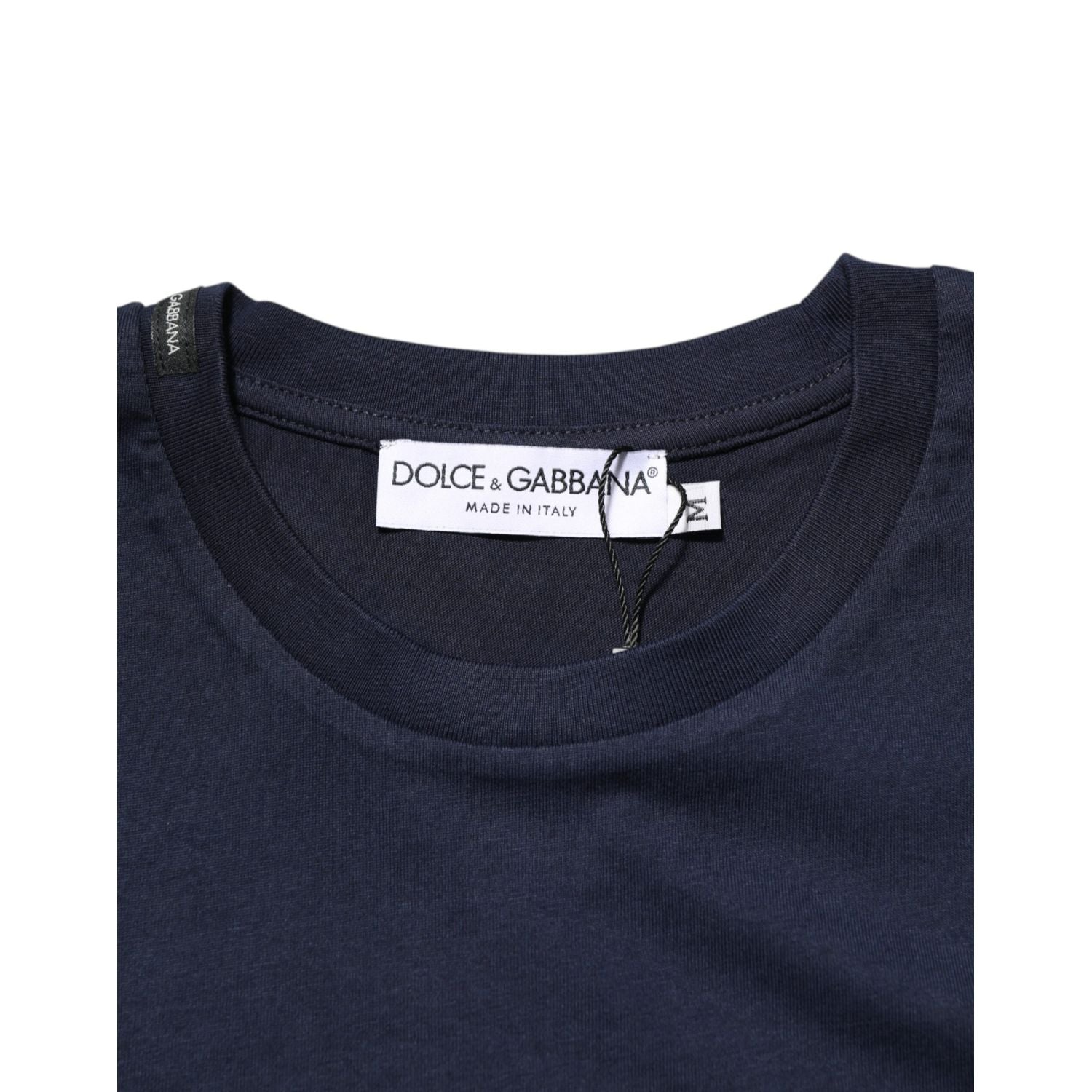 Dolce & Gabbana Dark Blue Cotton DG Logo Print Men’s Top T-shirt