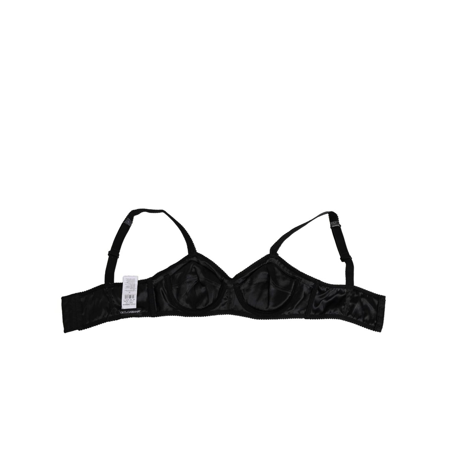 Dolce & Gabbana Dark Gray Silk Stretch Balconcino Bra Underwear