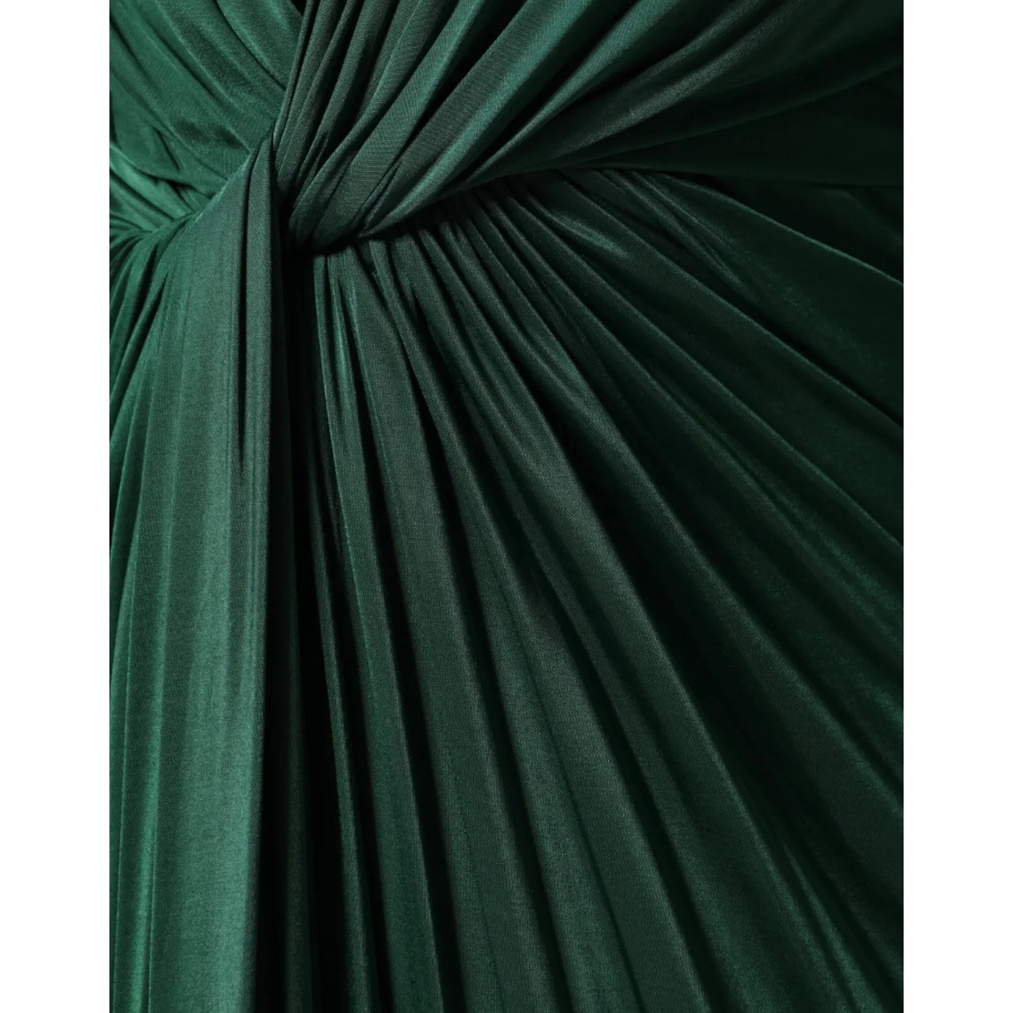 Dolce & Gabbana Dark Green Viscose Long Sleeve Midi Dress