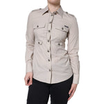 Dolce & Gabbana Beige Cotton Collared Button Down Shirt Top TSH86566-38