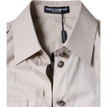 Dolce & Gabbana Beige Cotton Collared Button Down Shirt Top TSH86566-38
