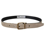 Dolce & Gabbana Beige Velvet Leather Gold Tone Metal Buckle Belt Dolce & Gabbana Rosy Brown