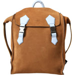 Dolce & Gabbana Brown Yellow Suede Leather Logo Backpack Bag BAG1487
