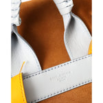 Dolce & Gabbana Brown Yellow Suede Leather Logo Backpack Bag BAG1487