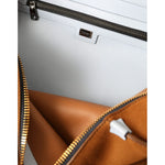 Dolce & Gabbana Brown Yellow Suede Leather Logo Backpack Bag BAG1487