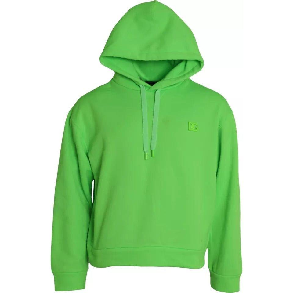 Dolce & Gabbana Green Logo Hooded Pullover Sweatshirt Sweater TSH86333-48