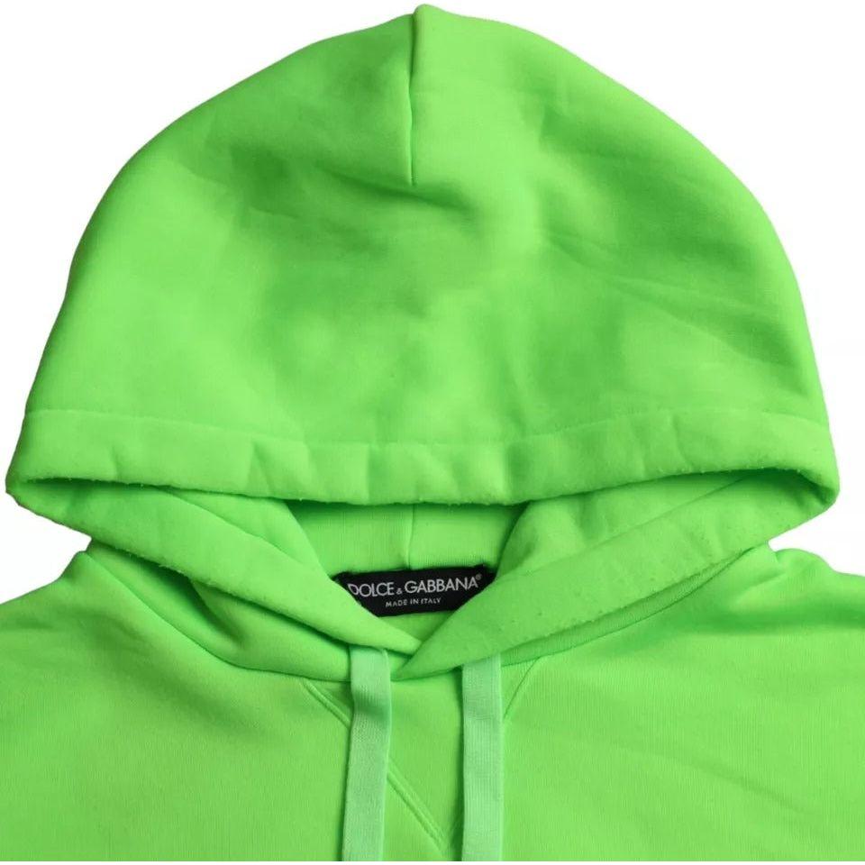 Dolce & Gabbana Green Logo Hooded Pullover Sweatshirt Sweater TSH86333-48