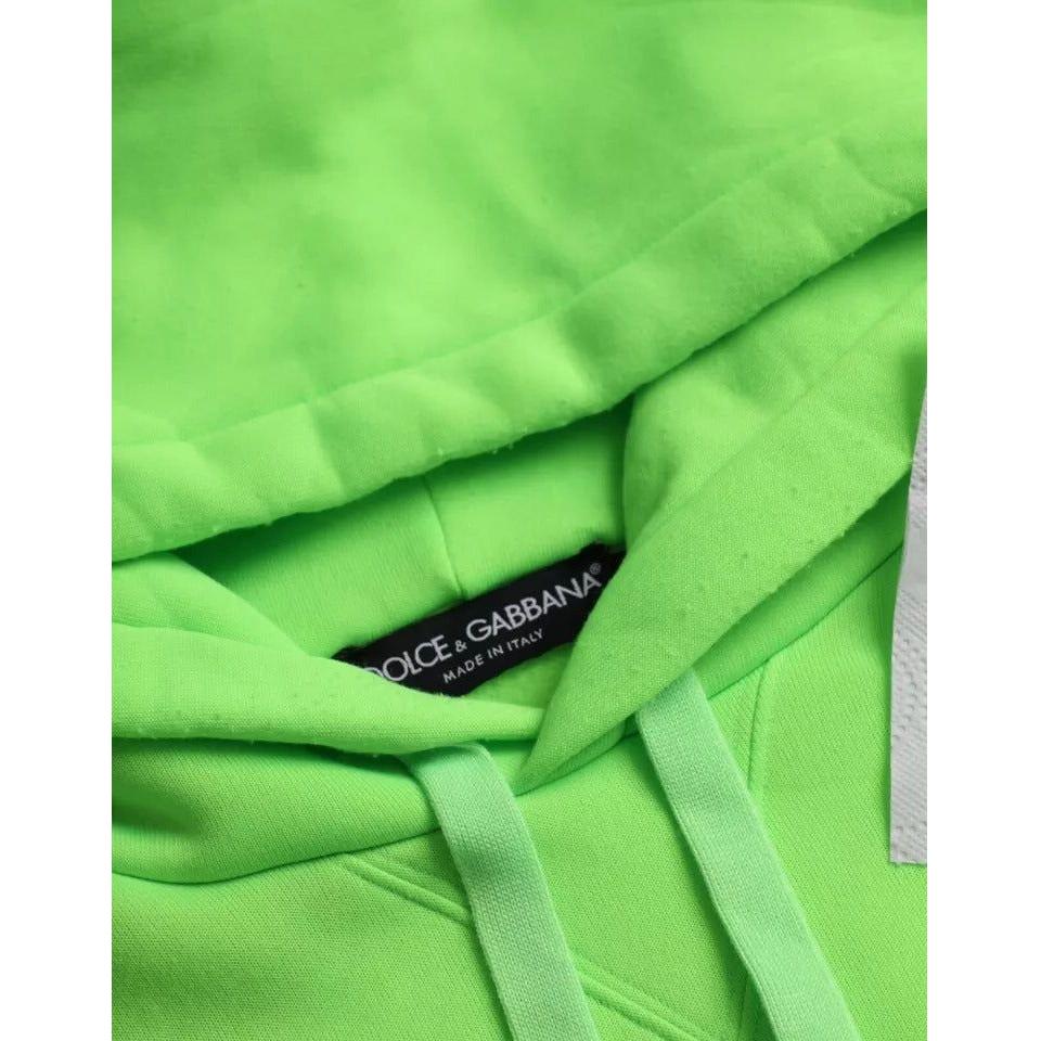 Dolce & Gabbana Green Logo Hooded Pullover Sweatshirt Sweater TSH86333-48